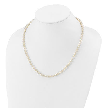 10k 5-6mm White Near-Round Freshwater Cultured Pearl 18 inch Necklace