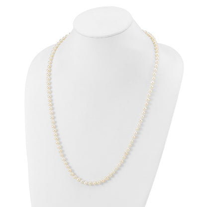10k 5-6mm White Near-Round Freshwater Cultured Pearl 24 inch Necklace