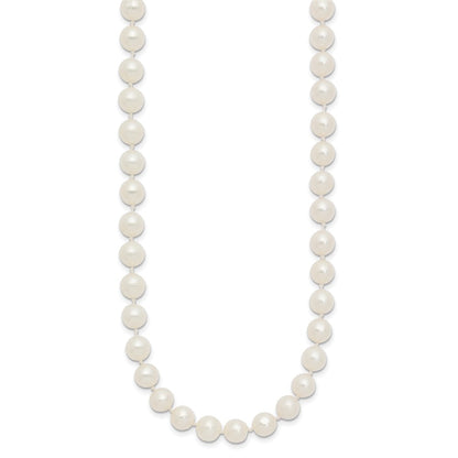 10k 6-7mm White Near-Round Freshwater Cultured Pearl 24 inch Necklace