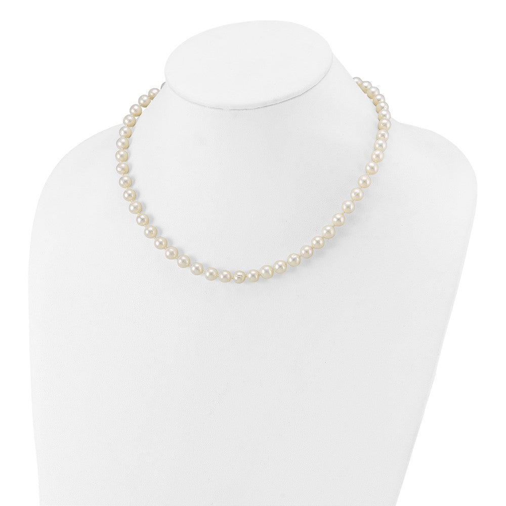 10k 6-7mm White Near-Round Freshwater Cultured Pearl 18 inch Necklace