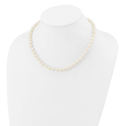 10k 7-8mm White Near-Round Freshwater Cultured Pearl 16 inch Necklace