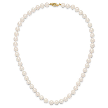 10k 7-8mm White Near-Round Freshwater Cultured Pearl 16 inch Necklace