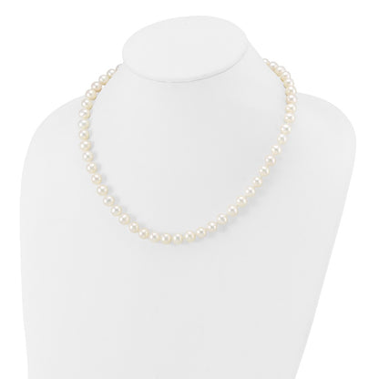 10k 7-8mm White Near-Round Freshwater Cultured Pearl 18 inch Necklace