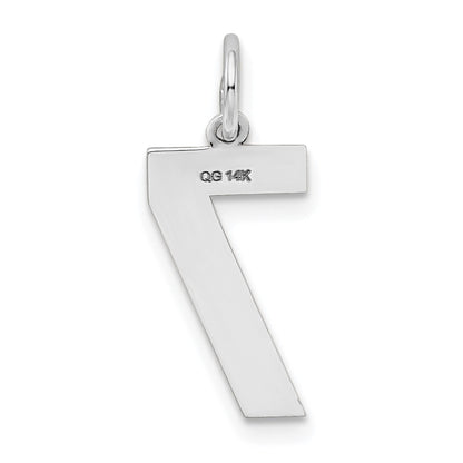 14kw Medium Satin Number 7 Charm