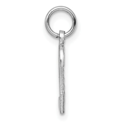 14kw Small Brushed Diamond-cut Number 2 Charm