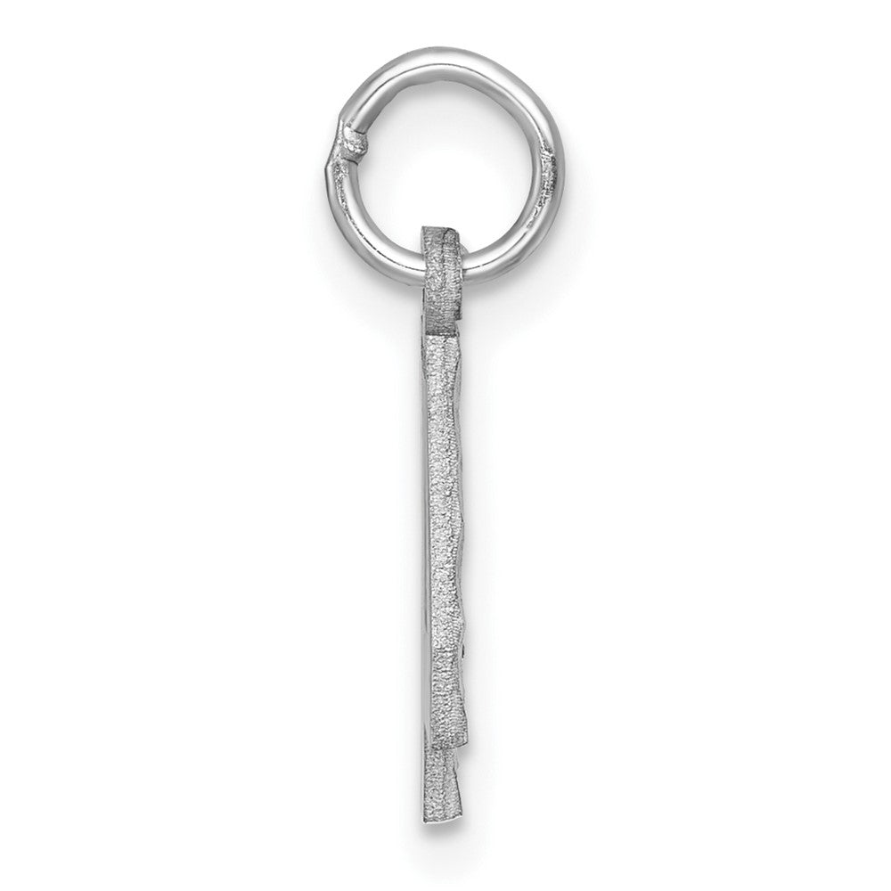 14kw Small Brushed Diamond-cut Number 4 Charm