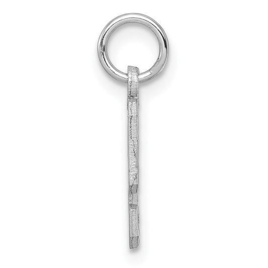 14kw Small Brushed Diamond-cut Number 9 Charm