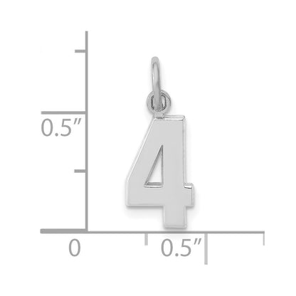 14kw Small Polished Number 4 Charm