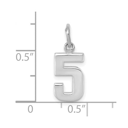 14kw Small Polished Number 5 Charm