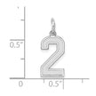14kw Small Satin Number 2 Charm