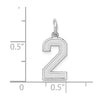 14kw Small Satin Number 2 Charm