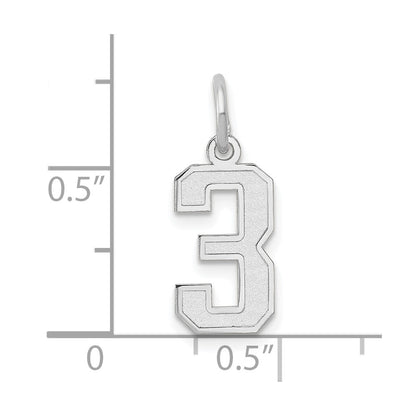 14kw Small Satin Number 3 Charm