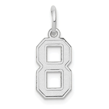 14kw Small Satin Number 8 Charm