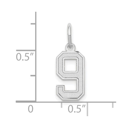 14kw Small Satin Number 9 Charm