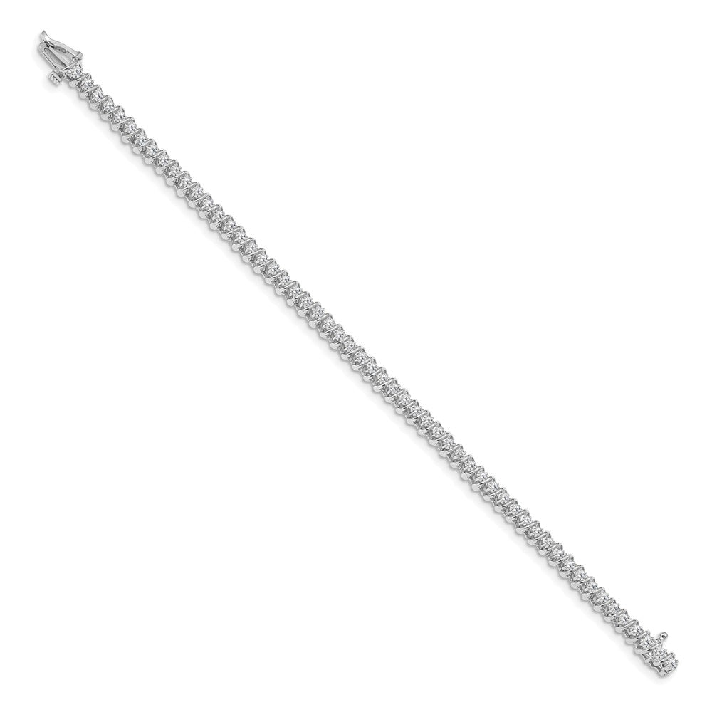 14k White Gold Holds 0.93 carat 55-1.6mm Round Diamond Fancy Spiral 7 inch Tennis Bracelet Mounting