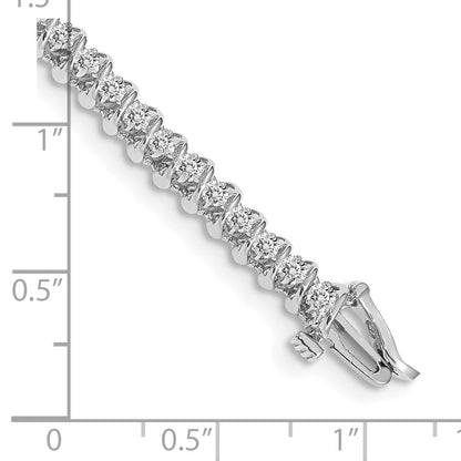 14k White Gold 7/8 carat Lab Grown Diamond VS/SI+ G+ Complete Round Tennis Bracelet