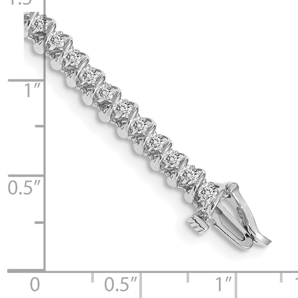 14k White Gold 7/8 carat Lab Grown Diamond VS/SI+ G+ Round Tennis Bracelet
