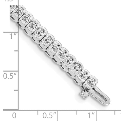 14k White Gold 3mm Round Diamond Tennis Bracelet Mounting