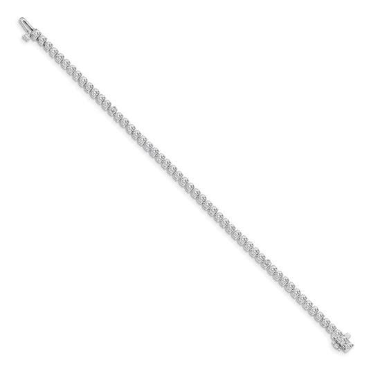 14k White Gold 2 3/8 carat Lab Grown Diamond VS/SI+ G+ Complete Tennis Bracelet