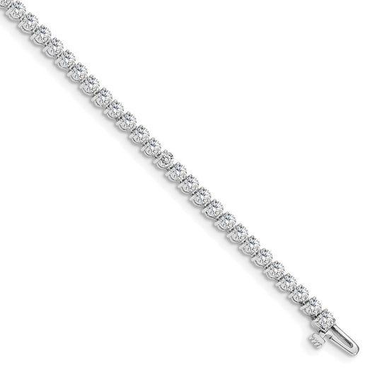 14k White Gold 4 1/3 carat Lab Grown Diamond VS/SI+ G+ Complete Tennis Bracelet