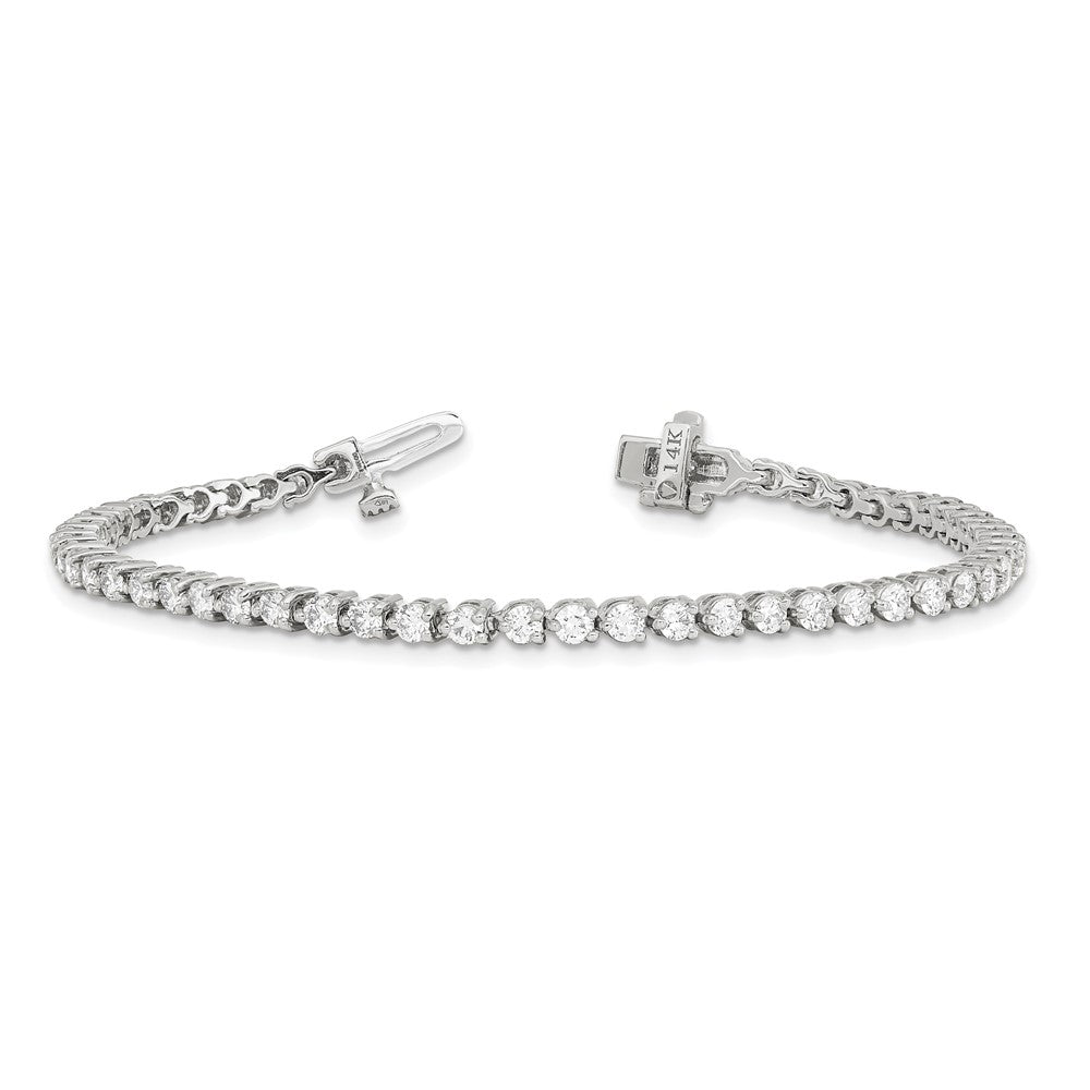 True Origin 14K White Gold 2 3/4 carat Lab Grown Diamond VS+ F+ Complete Tennis Bracelet