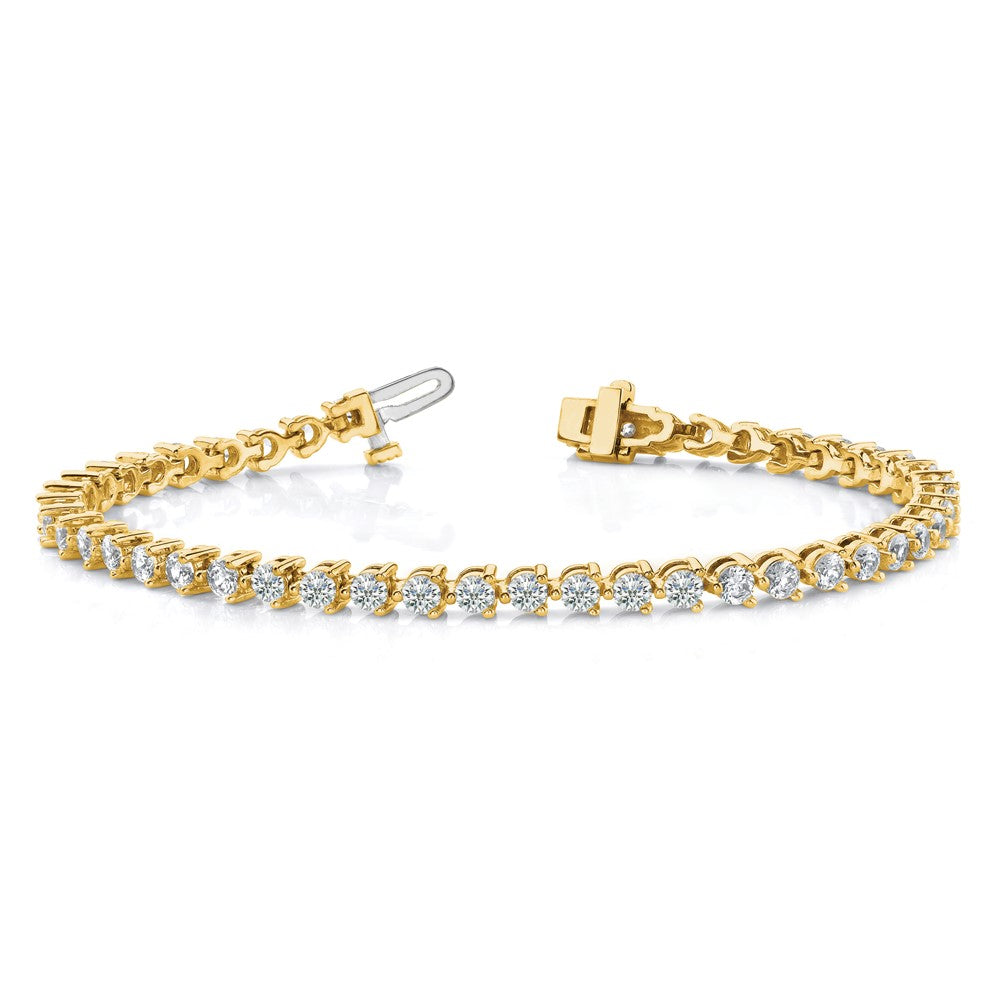 True Origin 14K Yellow Gold 4 1/3 carat Lab Grown Diamond VS+ F+ Complete Tennis Bracelet