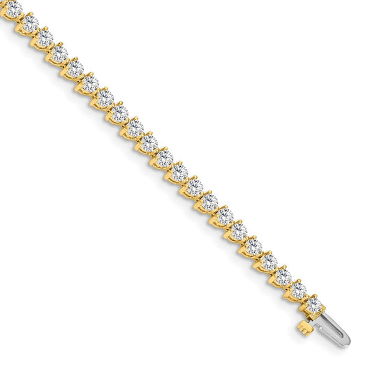 True Origin 14K Yellow Gold 4 1/3 carat Lab Grown Diamond VS+ F+ Complete Tennis Bracelet