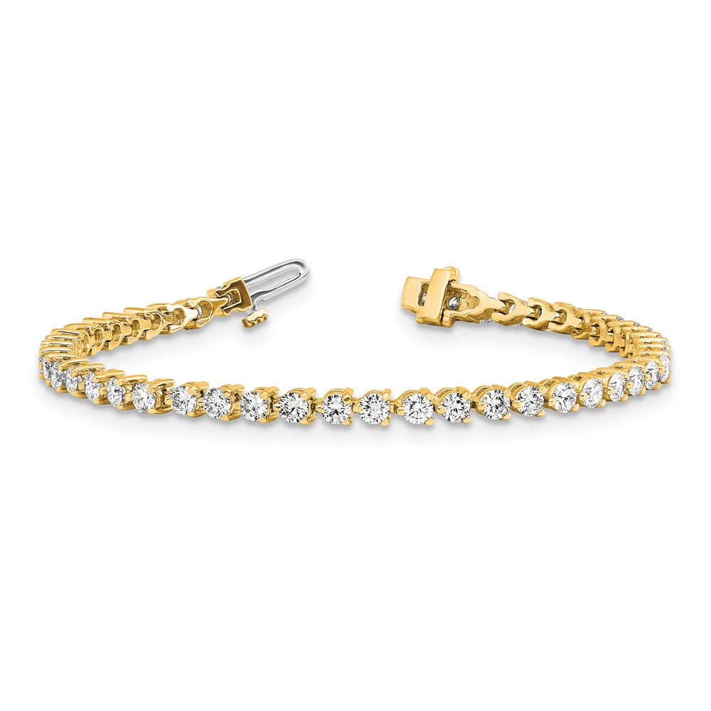 True Origin 14K Yellow Gold 4 3/4 carat Lab Grown Diamond VS+ F+ Complete Tennis Bracelet