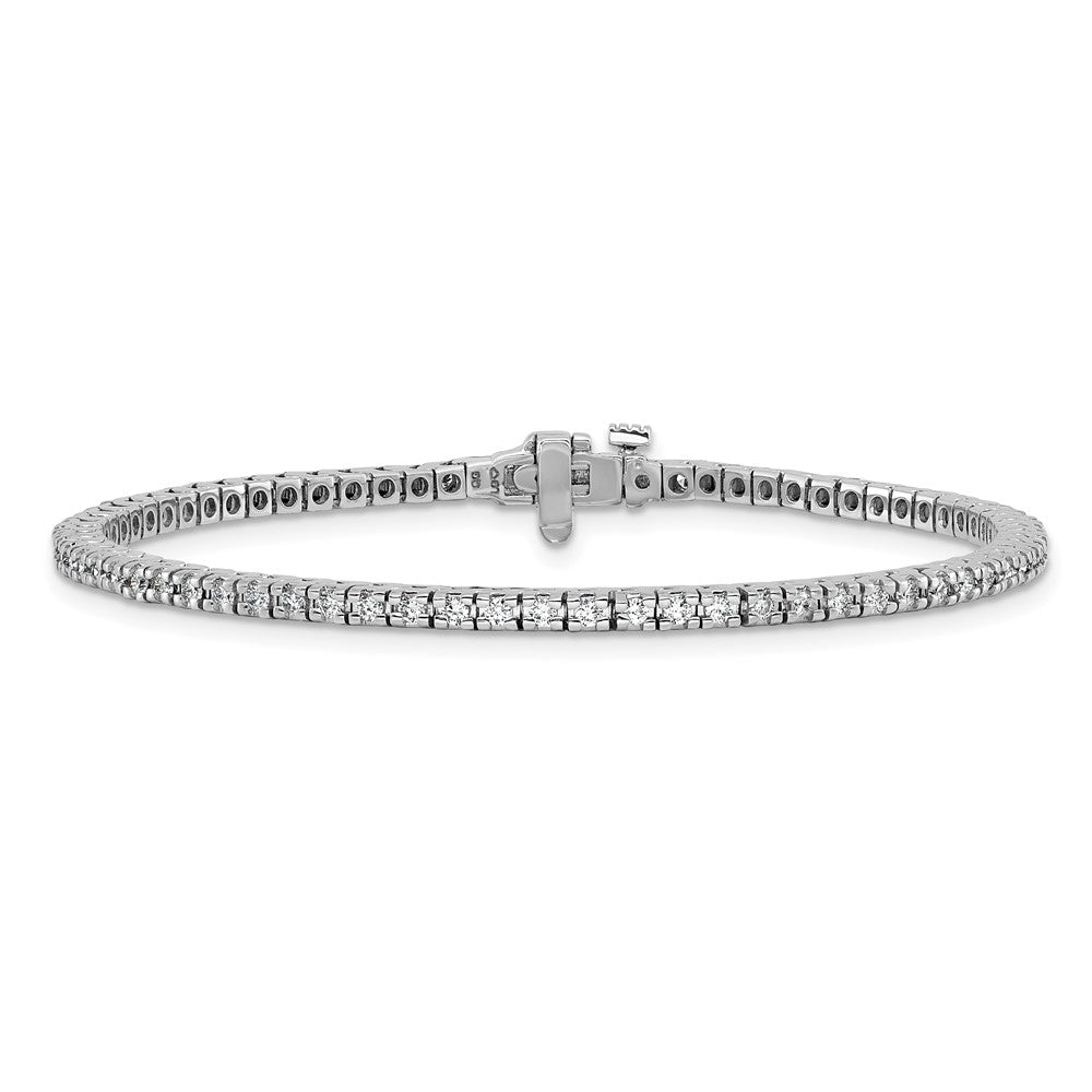 14k White Gold 1 1/4 carat Lab Grown Diamond VS/SI+ G+ Complete Round Tennis Bracelet