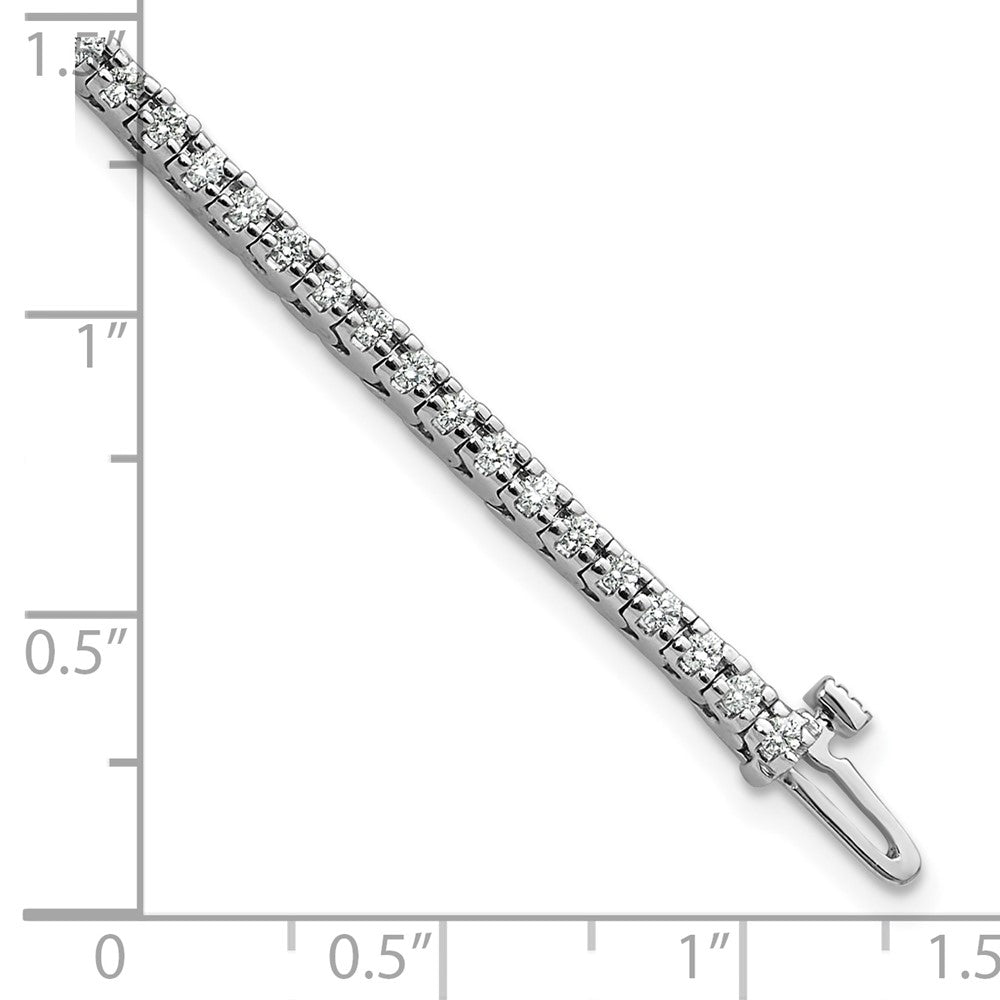 14k White Gold 1 1/4 carat Lab Grown Diamond VS/SI+ G+ Complete Round Tennis Bracelet