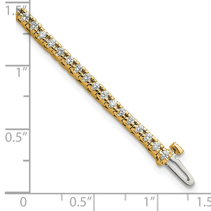 True Origin 14K Yellow Gold 1 1/4 carat Lab Grown Diamond VS+ F+ Complete Tennis Bracelet