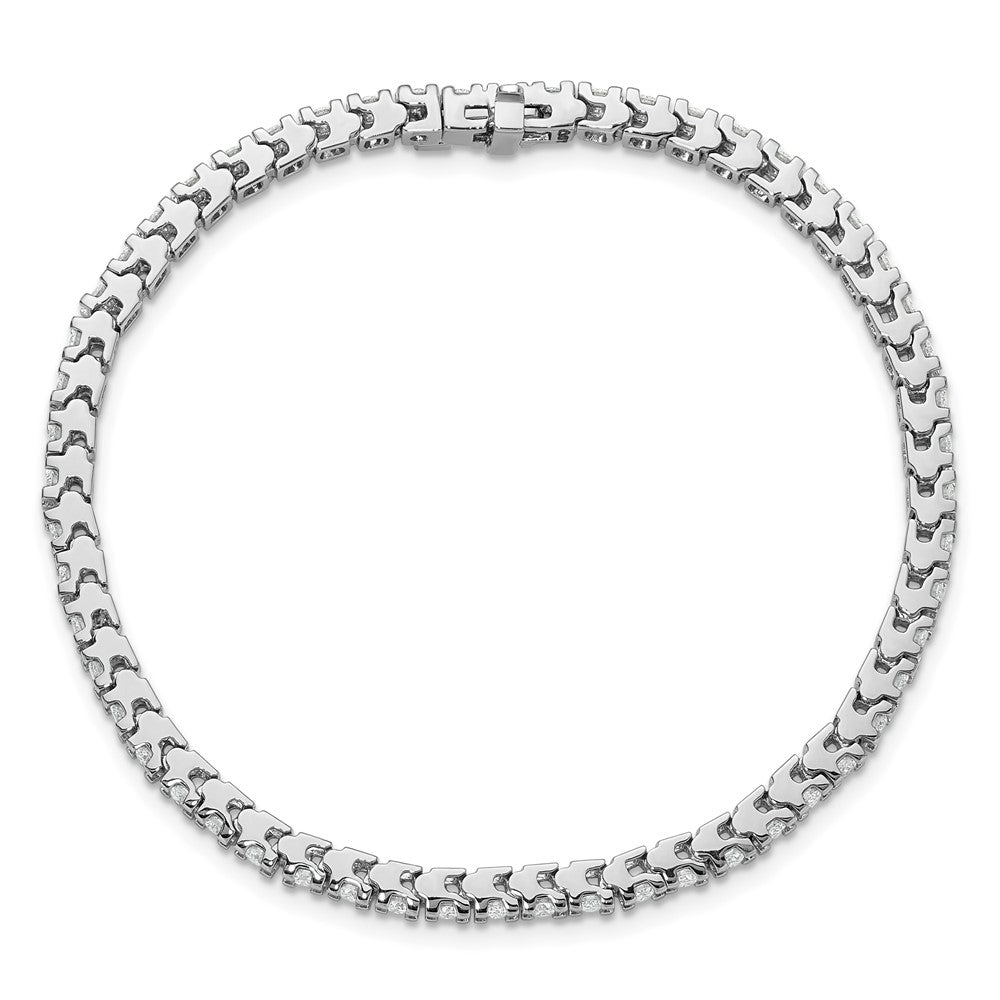 14k White Gold 2 1/5 carat Lab Grown Diamond VS/SI+ G+ Round Tennis Bracelet