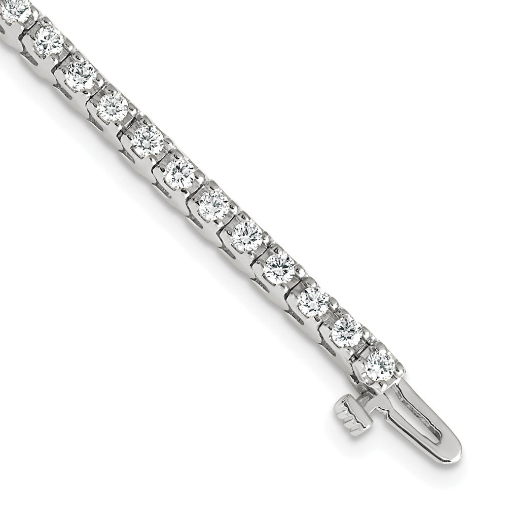 14k White Gold 2 1/5 carat Lab Grown Diamond VS/SI+ G+ Round Tennis Bracelet