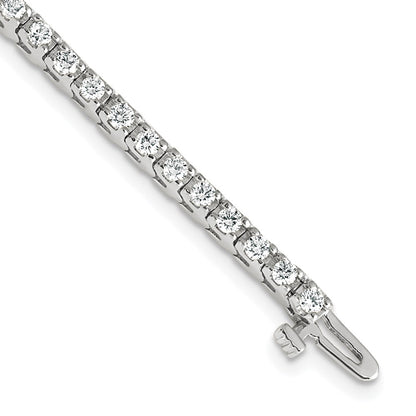 14k White Gold 2 1/5 carat Lab Grown Diamond VS/SI+ G+ Round Tennis Bracelet