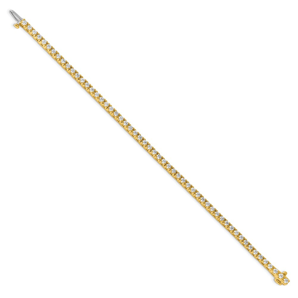 True Origin 14K Yellow Gold 2 7/8 carat Lab Grown Diamond VS+ F+ Complete Tennis Bracelet