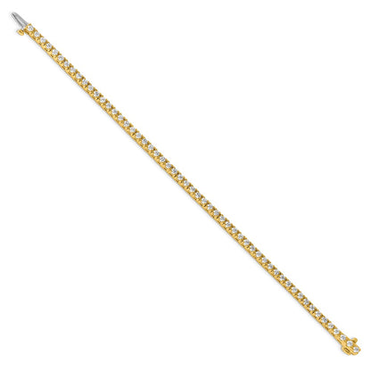 True Origin 14K Yellow Gold 2 7/8 carat Lab Grown Diamond VS+ F+ Complete Tennis Bracelet