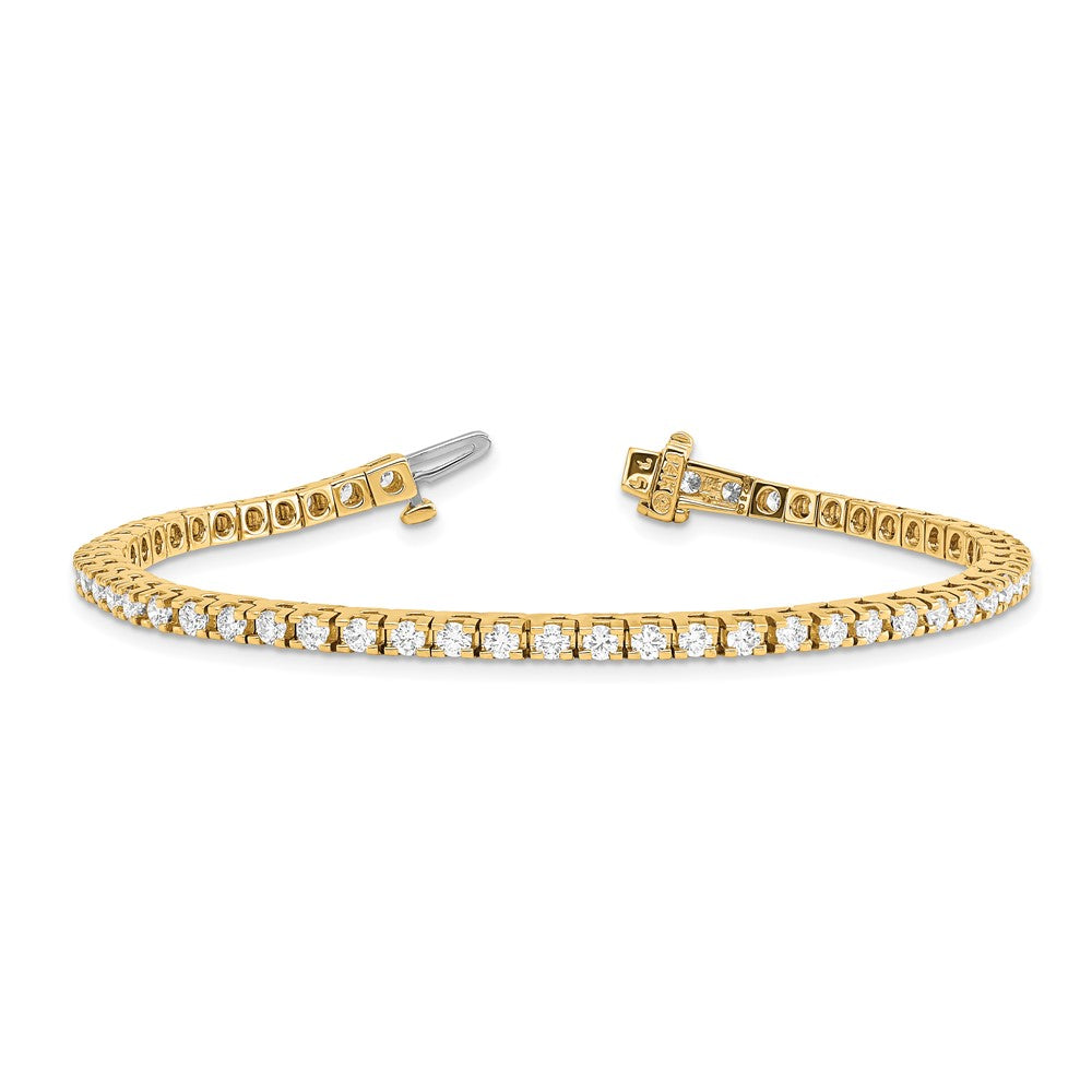 True Origin 14K Yellow Gold 2 7/8 carat Lab Grown Diamond VS+ F+ Complete Tennis Bracelet