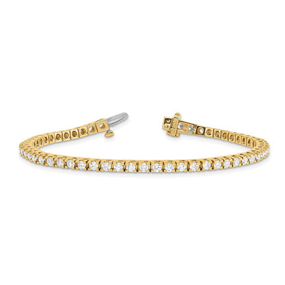 True Origin 14K Yellow Gold 2 7/8 carat Lab Grown Diamond VS+ F+ Complete Tennis Bracelet