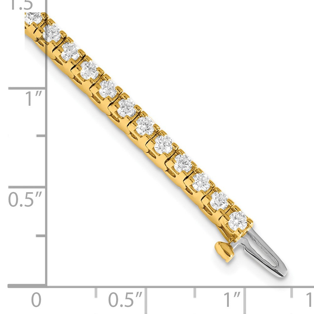 True Origin 14K Yellow Gold 2 7/8 carat Lab Grown Diamond VS+ F+ Complete Tennis Bracelet