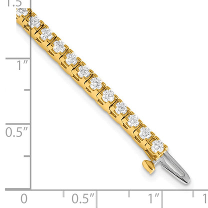 True Origin 14K Yellow Gold 2 7/8 carat Lab Grown Diamond VS+ F+ Complete Tennis Bracelet