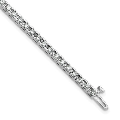 14k White Gold 2 7/8 carat Lab Grown Diamond VS/SI+ G+ Complete Round Tennis Bracelet