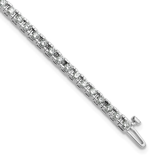 14k White Gold 2 7/8 carat Lab Grown Diamond VS/SI+ G+ Complete Round Tennis Bracelet