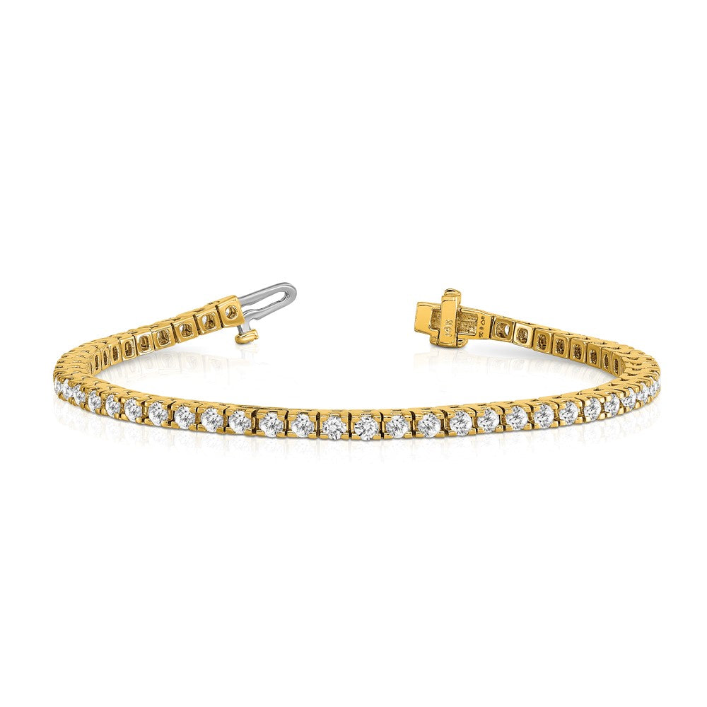 True Origin 14K Yellow Gold 4 1/10 carat Lab Grown Diamond VS+ F+ Complete Tennis Bracelet