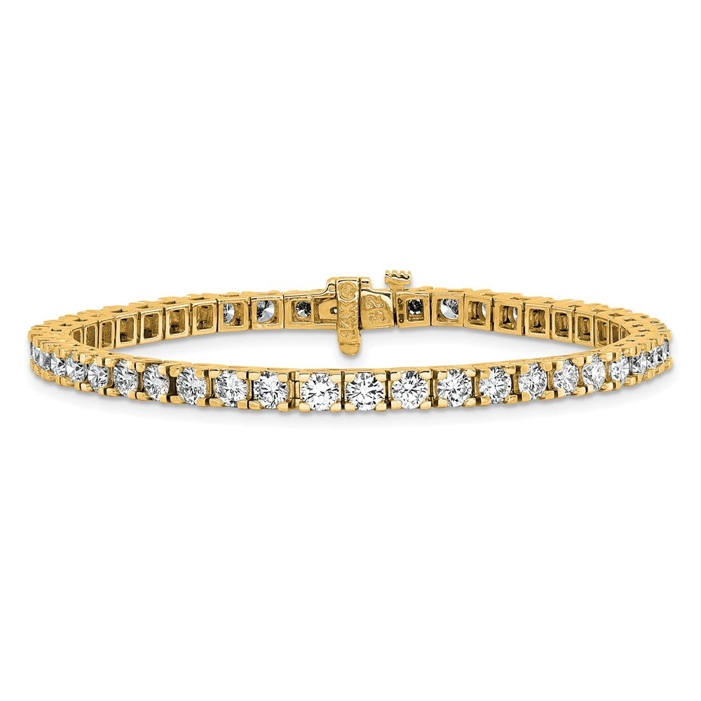 True Origin 14K Yellow Gold 6 3/8 carat Lab Grown Diamond VS+ F+ Complete Tennis Bracelet