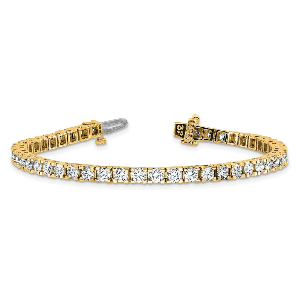 True Origin 14K Yellow Gold 6 3/8 carat Lab Grown Diamond VS+ F+ Complete Tennis Bracelet