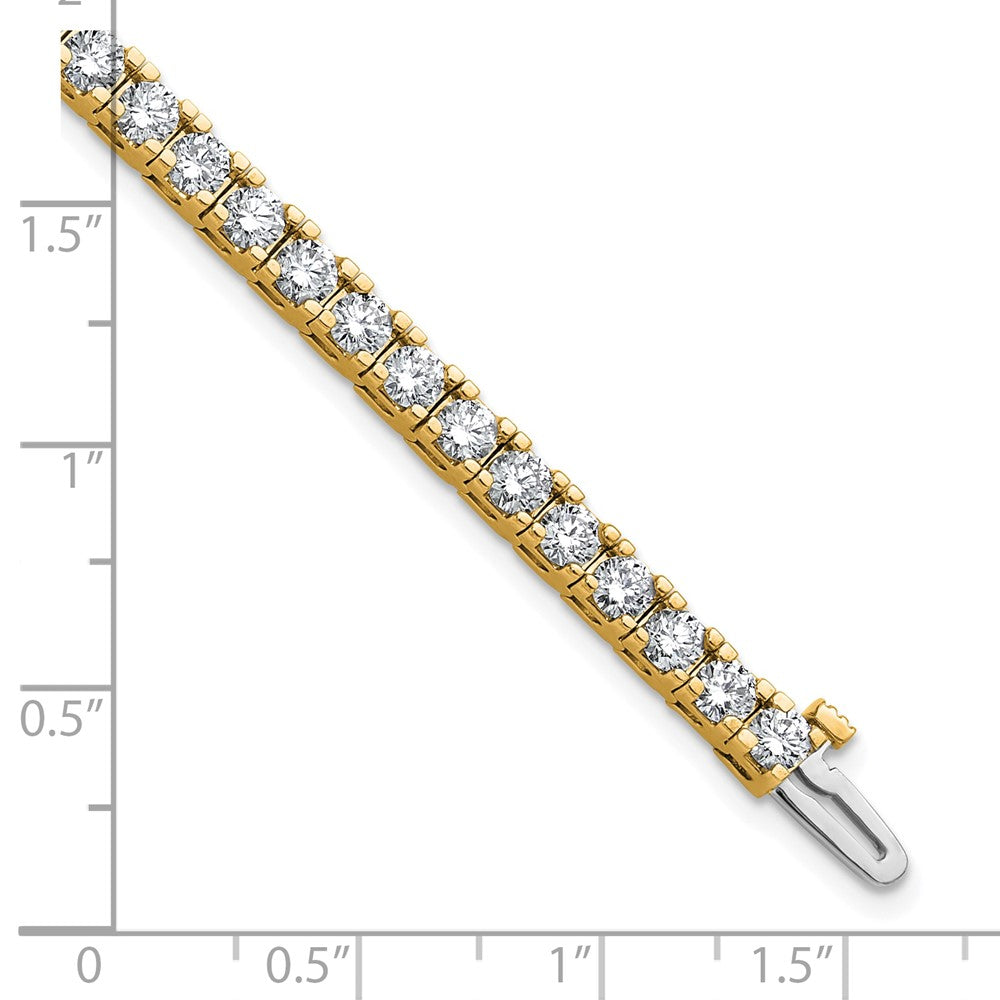 True Origin 14K Yellow Gold 6 3/8 carat Lab Grown Diamond VS+ F+ Complete Tennis Bracelet