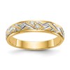 14k and Rhodium AA Quality .02 carat Diamond Trio Ladies Complete Wedding Band