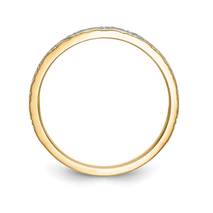 14k and Rhodium AA Quality 1/20 carat Diamond Trio Ladies Complete Wedding Band