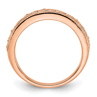14k Rose Gold 3mm Filigree Wedding Band