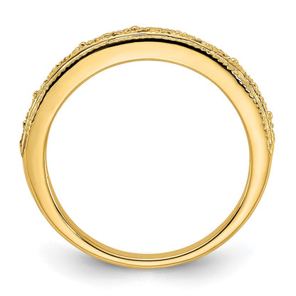 14k 3mm Filigree Wedding Band